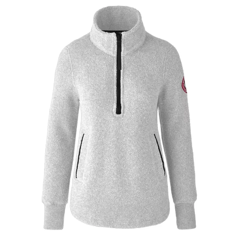 Canada Goose Women's Severn 1/2 Zip Fleece Sweater Mesh Sweater Canvas Denim