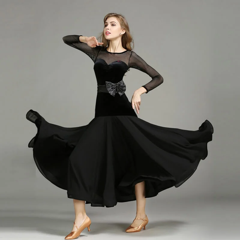 A-Line Long Ballroom Dress with Bows