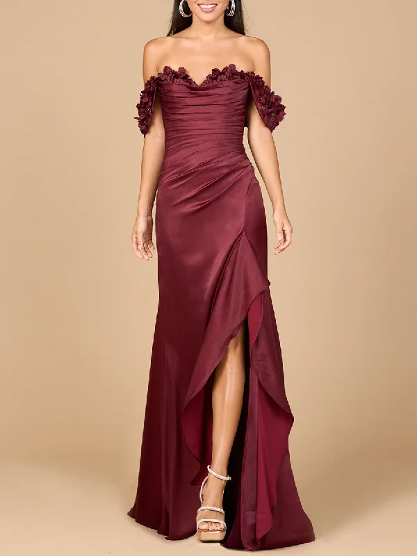 Lara Dresses 28916 Long 3D Floral Applique Formal Prom Dress