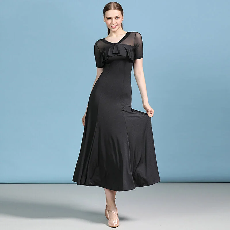 Glamorous Flared Ballroom Dress with Ruffles