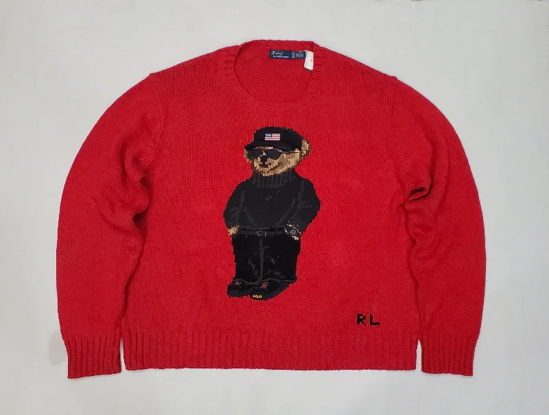 Nwt Polo Ralph Lauren Women's Cool Teddy Bear Sweater Seamless Knitted Crochet