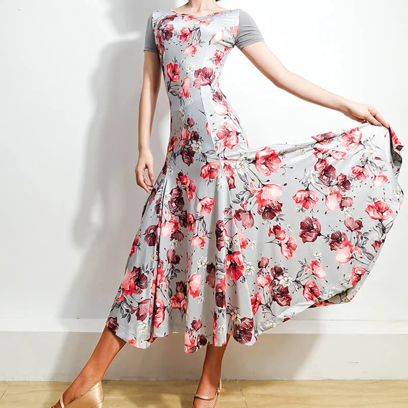 Retro Floral Ballroom Dress