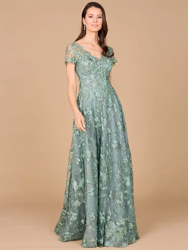 Lara Dresses 29017 A Line Floral Lace Long Formal Evening Dress