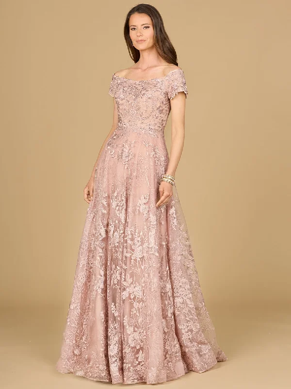 Lara Dresses 29122 A Line Long Formal Lace Applique Evening Dress