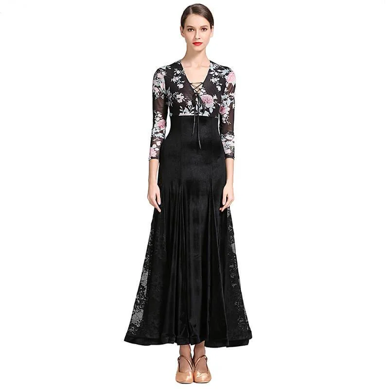 Empire Maxi Ballroom Dress with Lacing