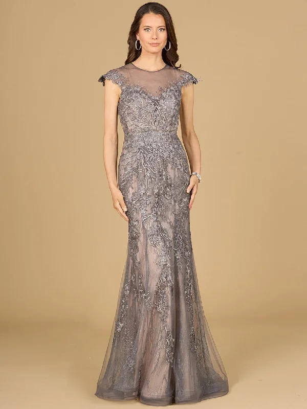 Lara Dresses 29134 Long Formal Beaded Applique Evening Dress