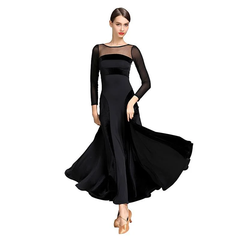 Ball Gown Maxi Ballroom Dress with Mesh