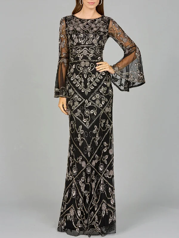 Lara Dresses 29088 Long Sleeve Beaded Formal Evening Dress