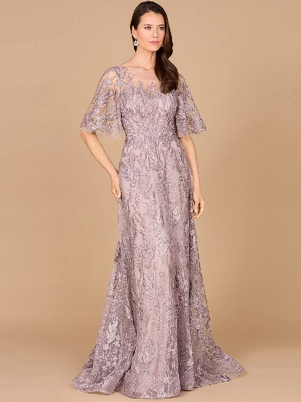 Lara Dresses 28985 Modest A Line Long Formal Evening Lace Dress