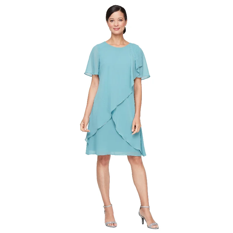 SL Fashions 9170737 Short Beaded Overlay Mother of the Bride Dress