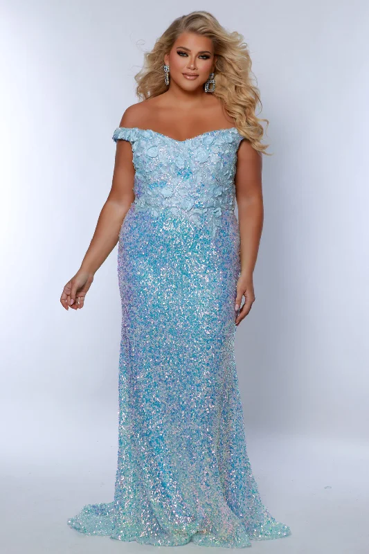 Sydneys Closet TE2407 Prom Plus Size Sequin Formal Long Mermaid Dress