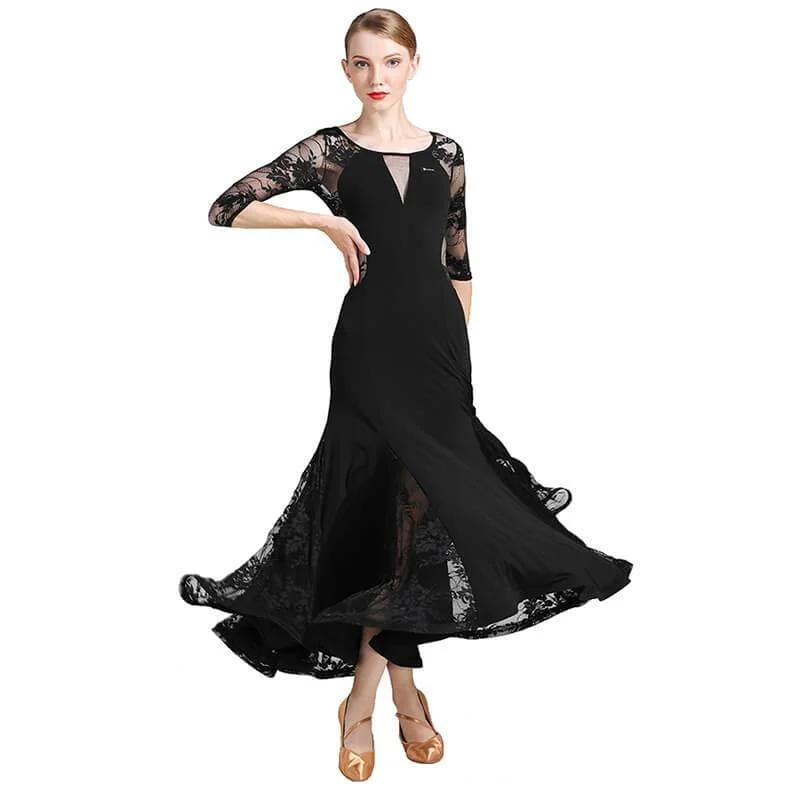 Flared Boat Neck Half Sleeve Dress
