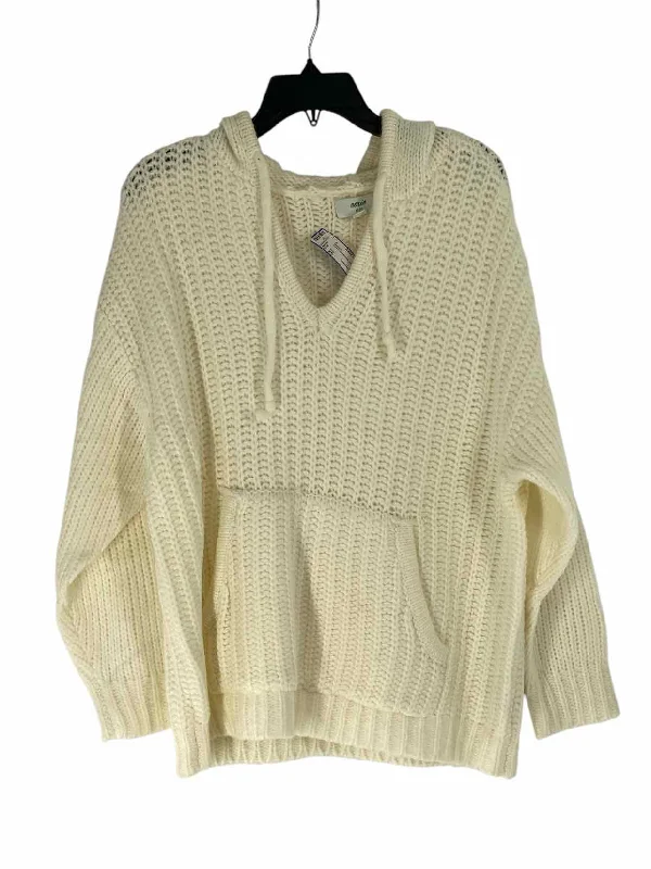 Aerie Size XS Cream NWT Sweater Houndstooth Herringbone Solid