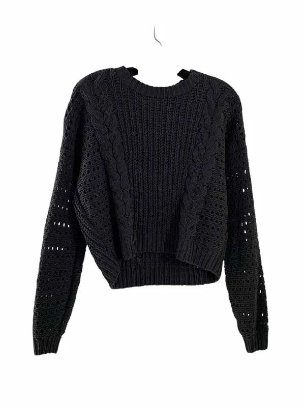 Hollister Size XS Grey Sweater Mesh Fabric Canvas Fabric Denim Fabric