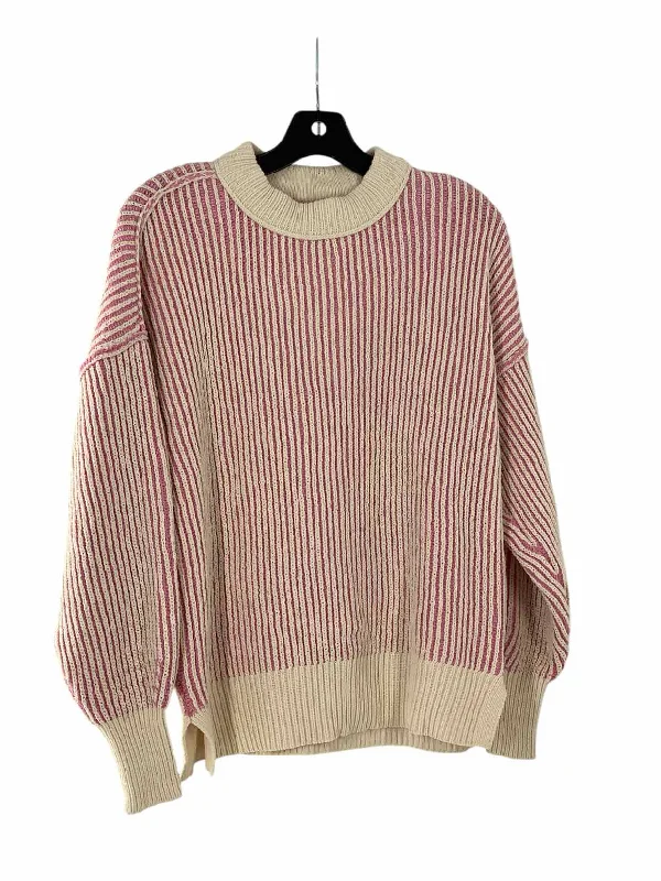 Aerie Size XXS Beige Pink Sweater Lace Blend Ribbed Blend Corduroy Blend