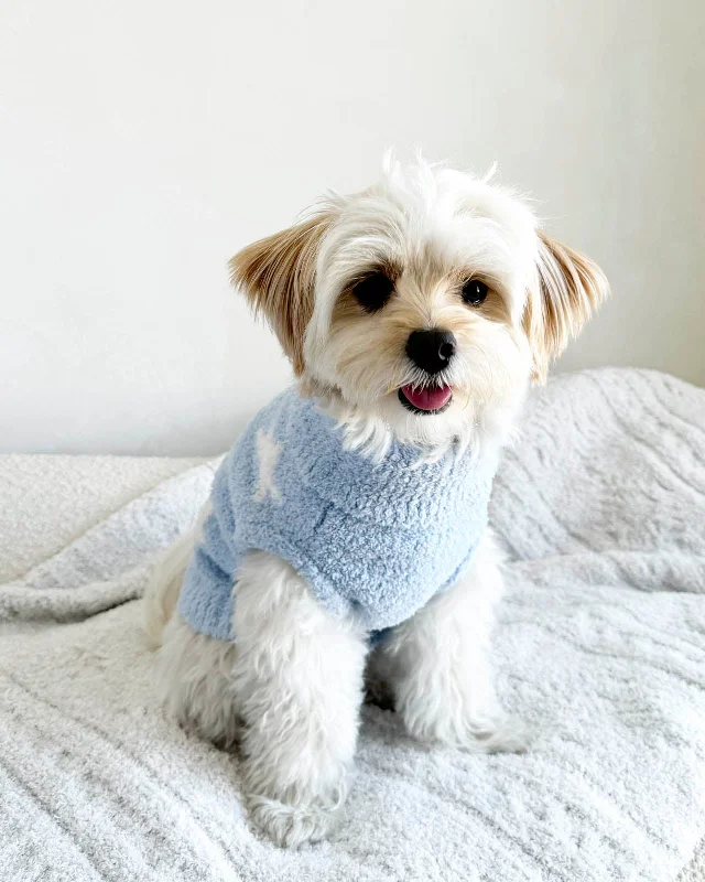 Blue Star Fuzzy Pet Sweater Fleece Fabric Down Fabric Feather Fabric