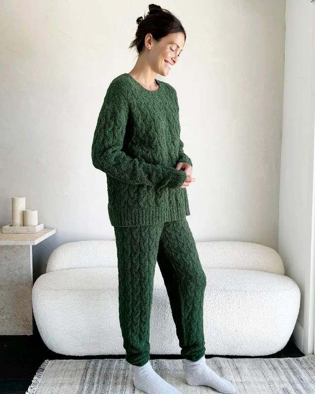 Forest Fuzzy Cable Knit Sweater PJ Set Sweater Knitwear Pullover