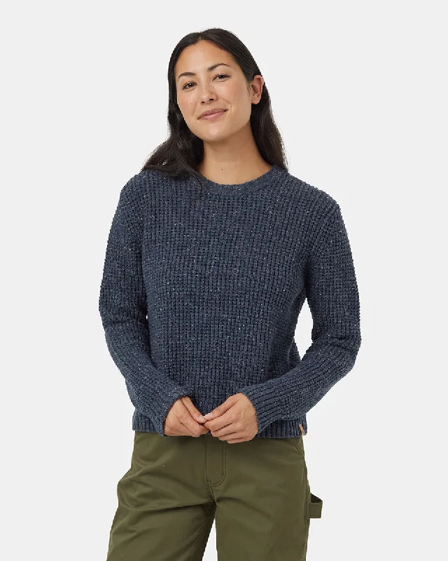 Highline Nep Crew Sweater Open Front Closed Front Wrap Front