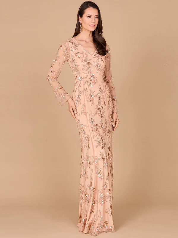 Lara Dresses 29085 Beaded Long Sleeve Evening Formal Dress