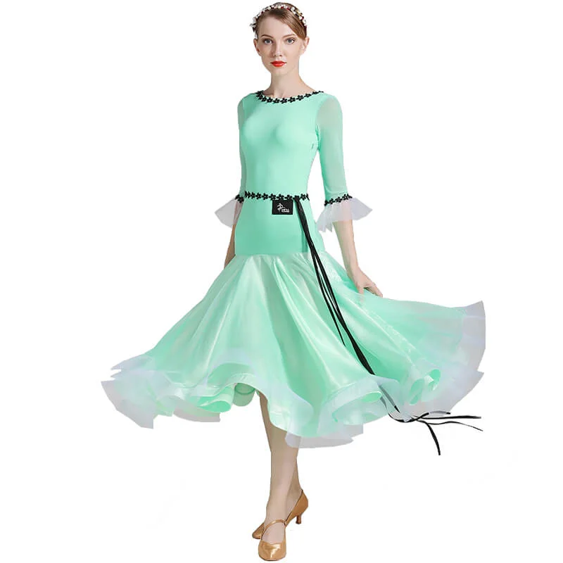 A-Line Long Ballroom Dress with Belt
