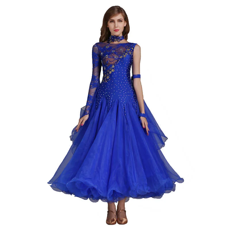 Ball Gown Boat Neck One Sleeve Dress