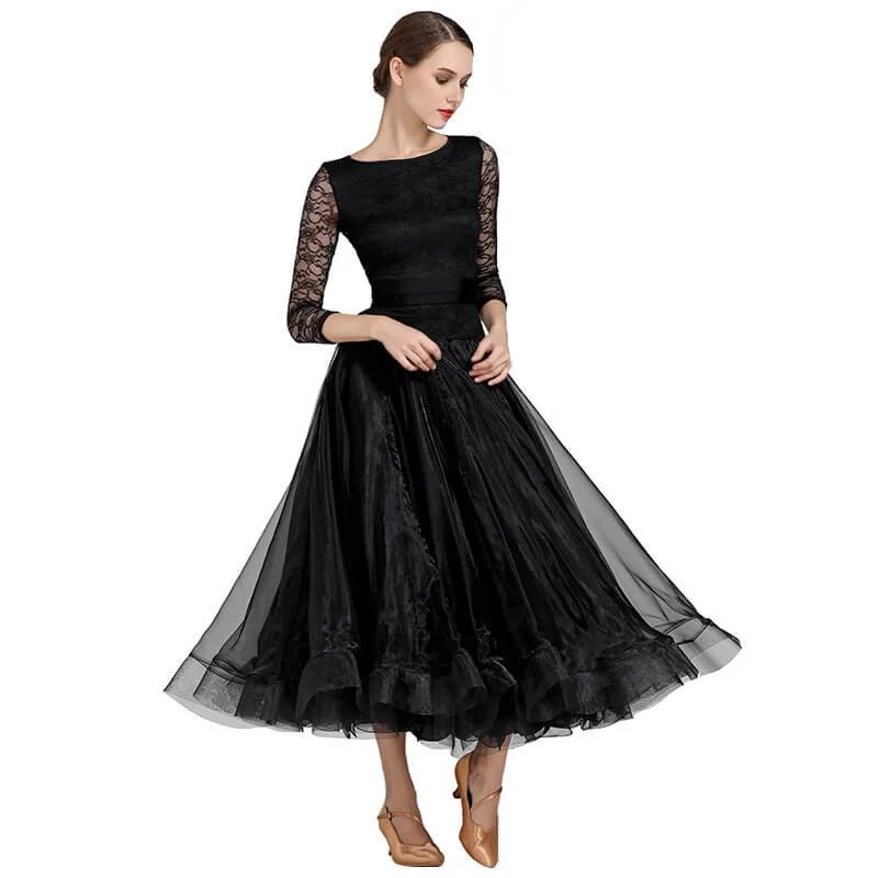 A-Line Long Ballroom Dress with Lace