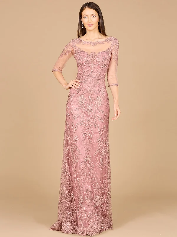 Lara Dresses 29020 Long Formal Detachable Sleeve Evening Dress