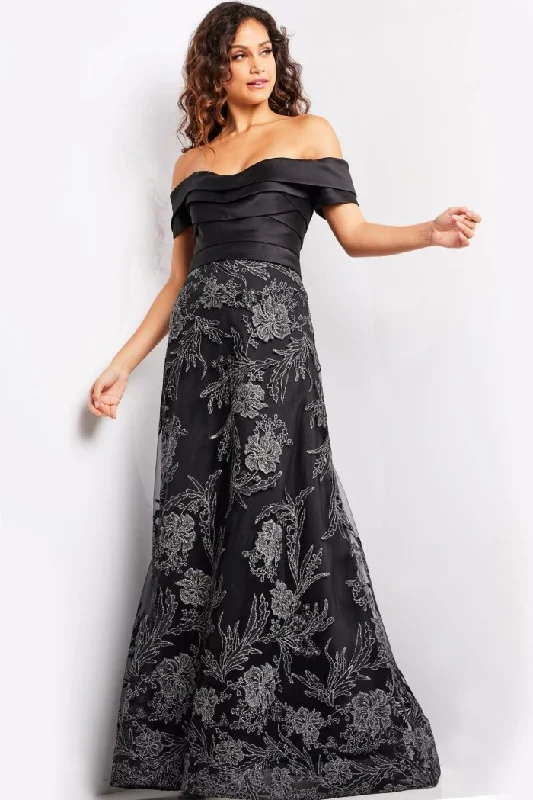 Jovani 26186 Long A Line Formal Off Shoulder Evening Dress
