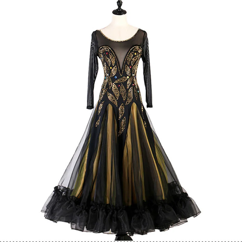 A-Line Long Ballroom Dress with Beading