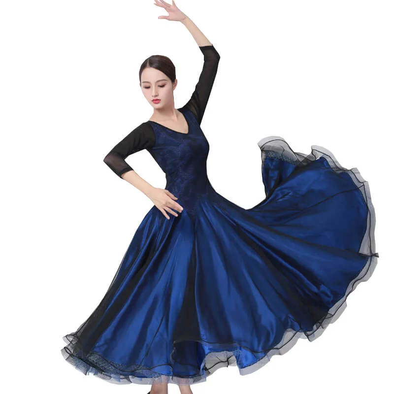 V Neck Modern Ballroom Dress with Lace
