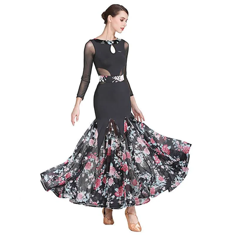 Fishtail Maxi Ballroom Dress with Cutouts