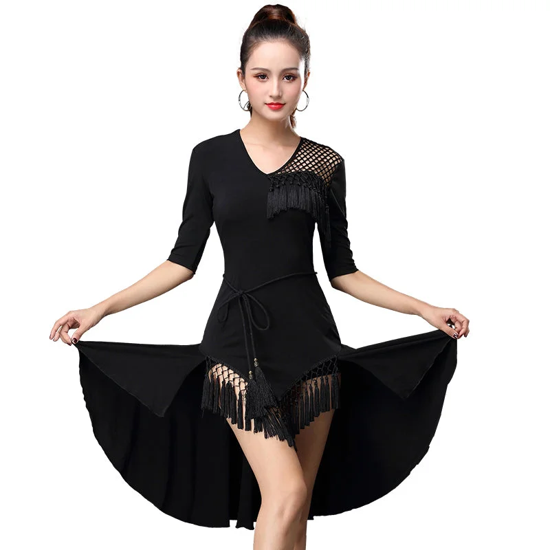 Tassel Mesh Latin Dance Dress