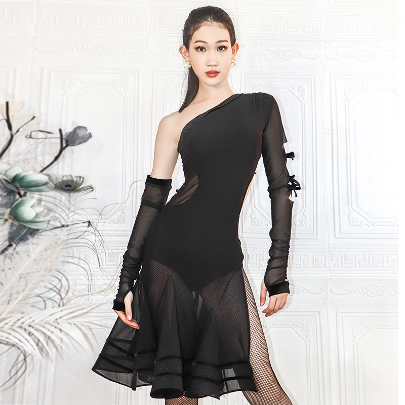 Backless Mesh Latin Dance Dress