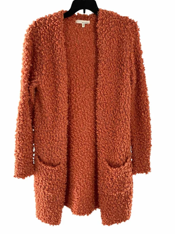 June&Hudson Size M Orange Sweater Denim Fabric Leather Fabric Suede Fabric