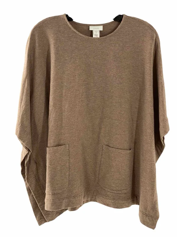 J Jill Size XSP Brown Sweater Polka Dot Checkered Tartan