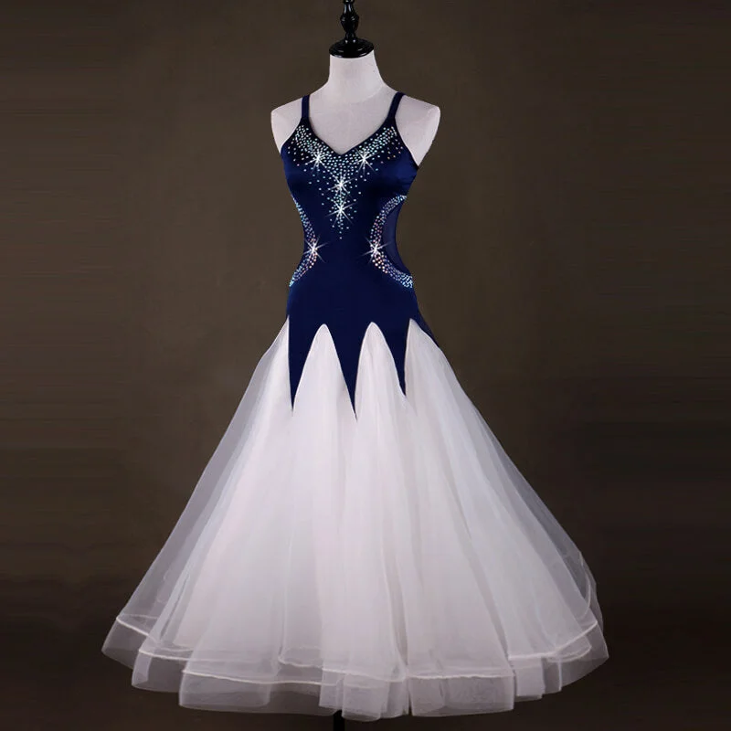 Long Ballroom Dress with Rhinestones