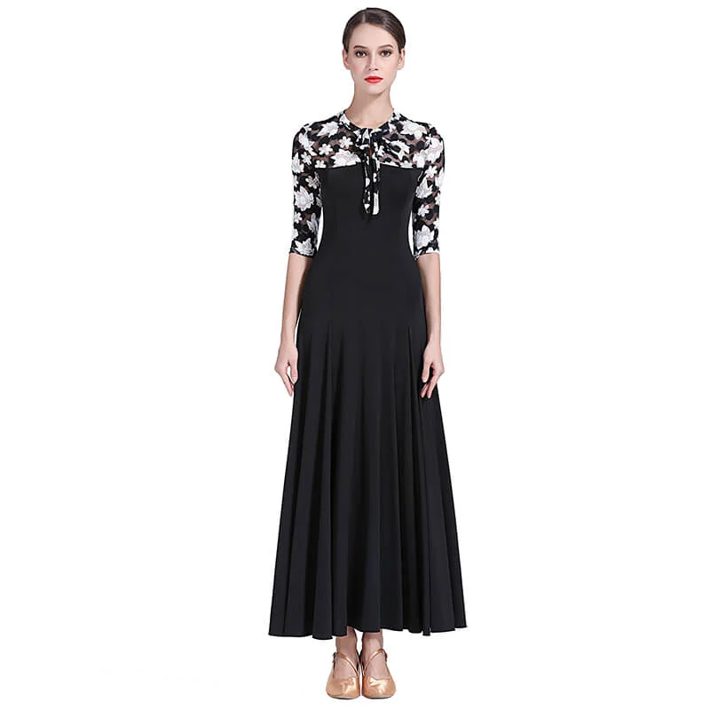 Draped Maxi Ballroom Dress with Lacing