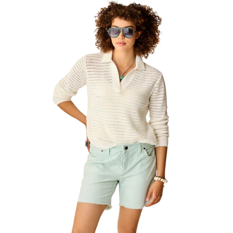 Carve Women's Morgan Polo Sweater Neon Metallic Matte