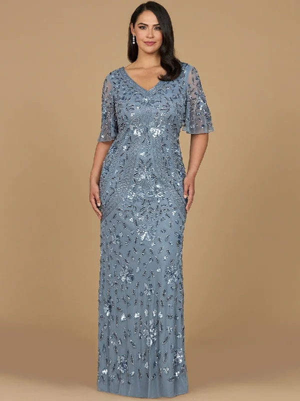 Lara Dresses 28975 Long Formal Beaded Sequin Evening Dress