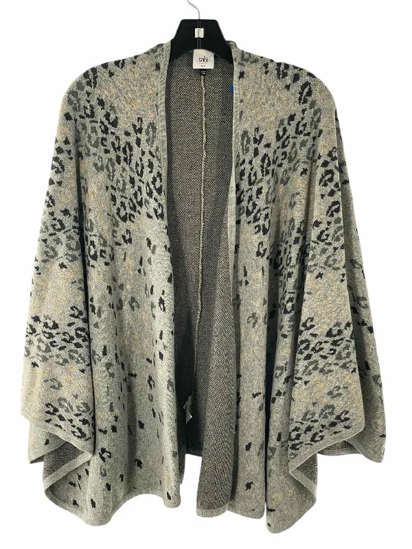 Cabi Size OS Gray Animal Print Sweater Print Jacquard Patchwork