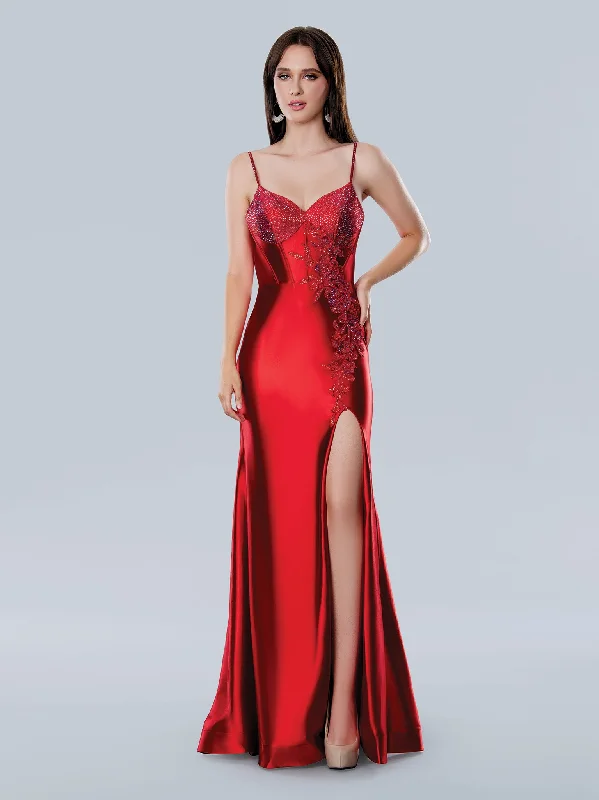 Stella Couture 25177 Prom Long Fitted Slit Beaded Corset Formal Dress