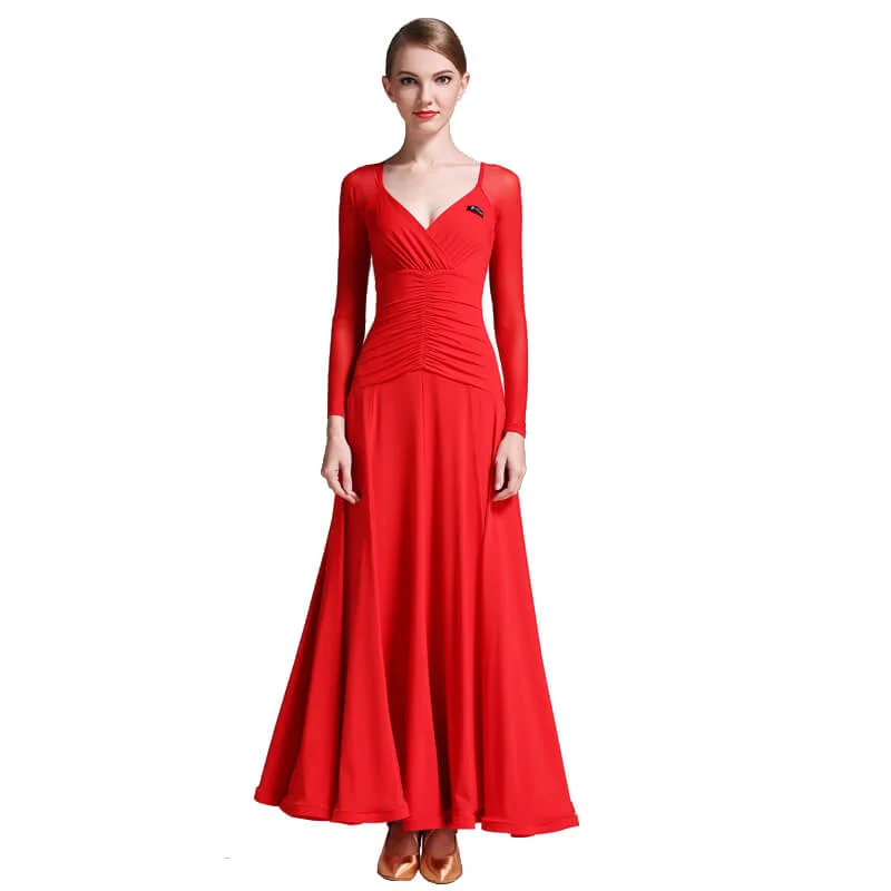 Draped Maxi Ballroom Dress with Ruching