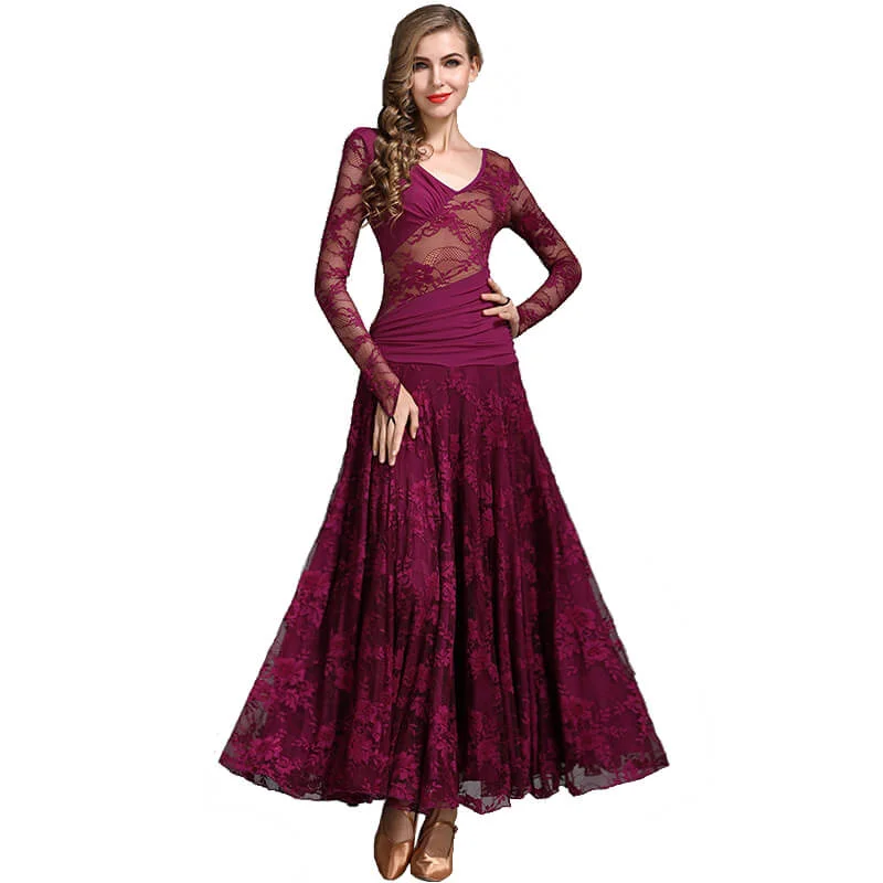 Flared V Neck Extended Sleeve Dress