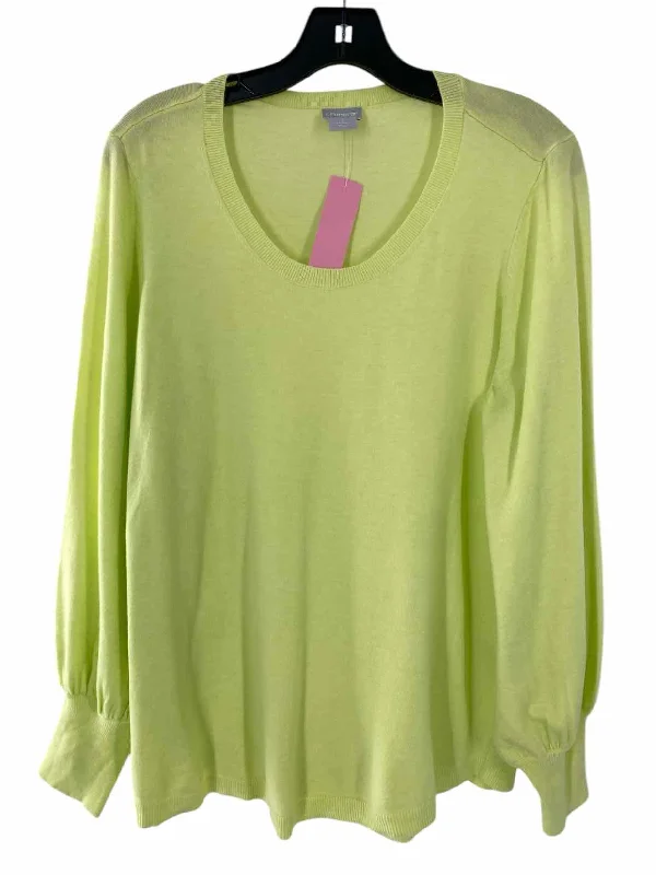 Chico's Size 2 (12-14) Neon Sweater Spandex Blend Rayon Blend Denim Blend