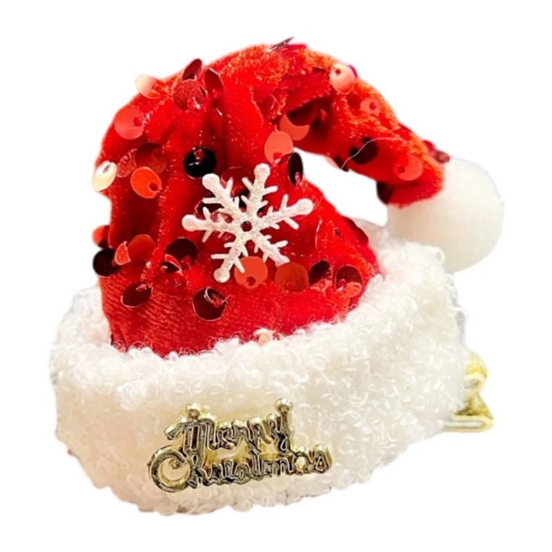 Christmas Hair Clip for Women Unique Hair Pin for Party Fancy Dress Festival Sequins Red Christmas Hair Clip for Women Unique Hair Pin for Party Fancy Dress Festival Sequins Red