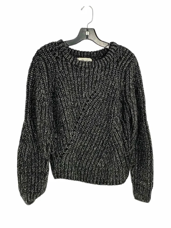 John + Jenn Size S Black White Sweater Spandex Rayon Corduroy