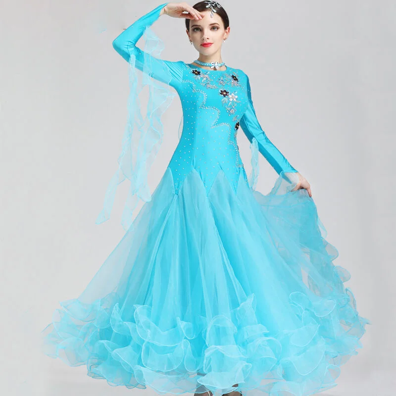 Sparkly Jewelled Long Ballroom Dress
