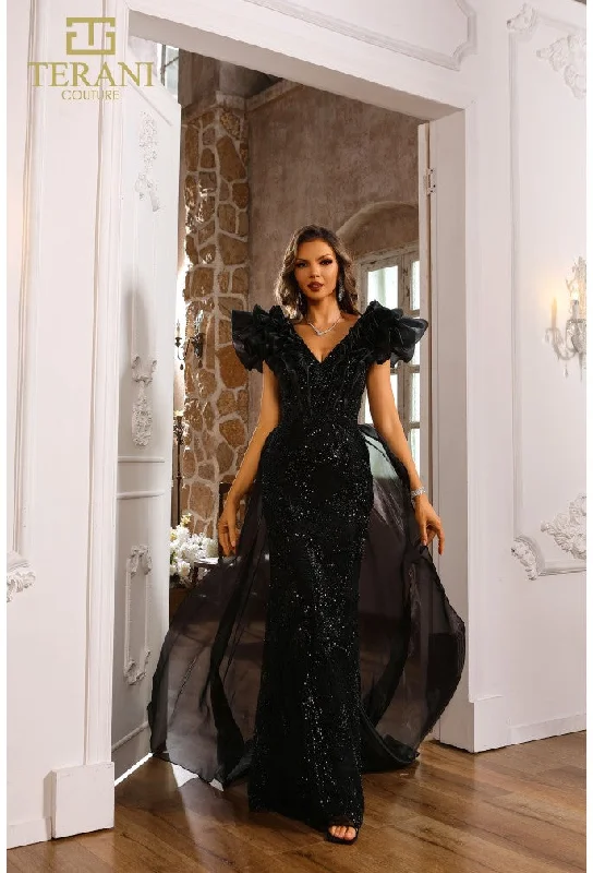 Terani Couture 251GL4357 Fitted Long Formal Overskirt Evening Dress