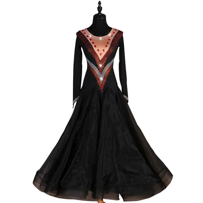 Swing Long Ballroom Dress with Beading
