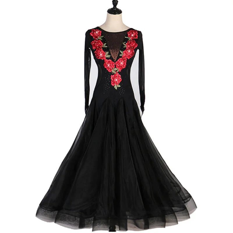 A-Line Long Ballroom Dress with Embroidery